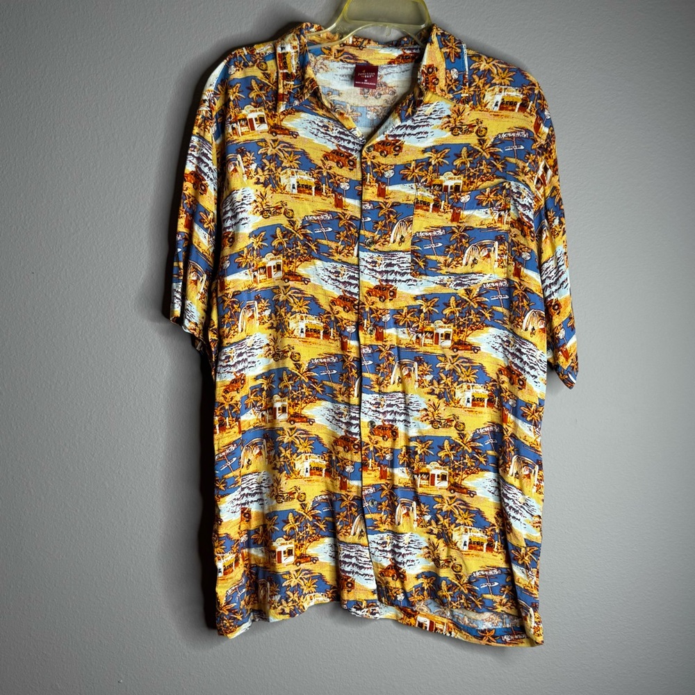 Junction West Tropical Print Pocket Button Down Men's Shirt Vintage Sz M